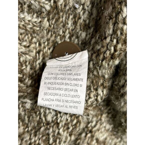 Rockingham Knit Sweater Mens Size XXL Beige Button Up Mock Turtle Neck 1/4 - Picture 6 of 8